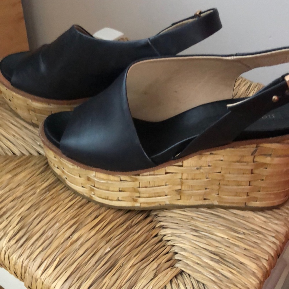 Black Wedge Sandals